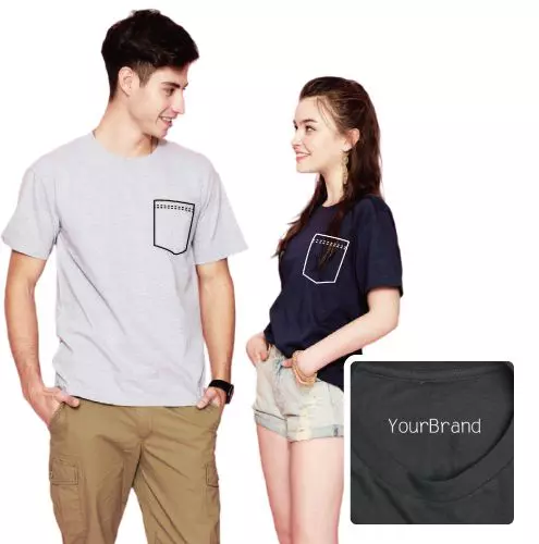 印標俏皮重磅純棉口袋TEE - Your Brand系列-T恤團體服樣板